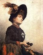 Anna Bilinska-Bohdanowicz Portrait of a lady with binoculars USA oil painting artist